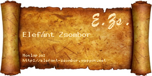Elefánt Zsombor névjegykártya